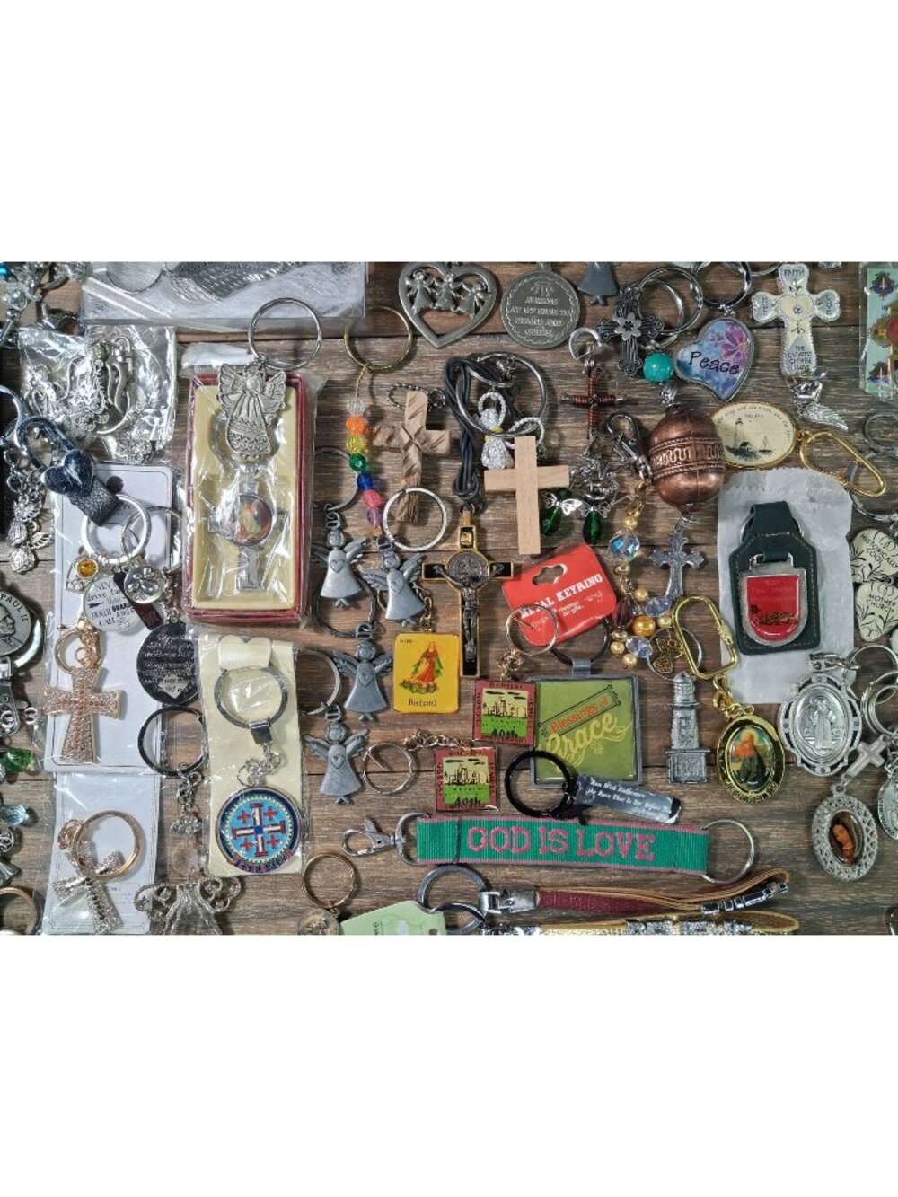 Religious Keychain Lot Various Jesus Lord Cross Church Other Bag Tag Charm